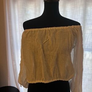 White Gauze Off Shoulder Top